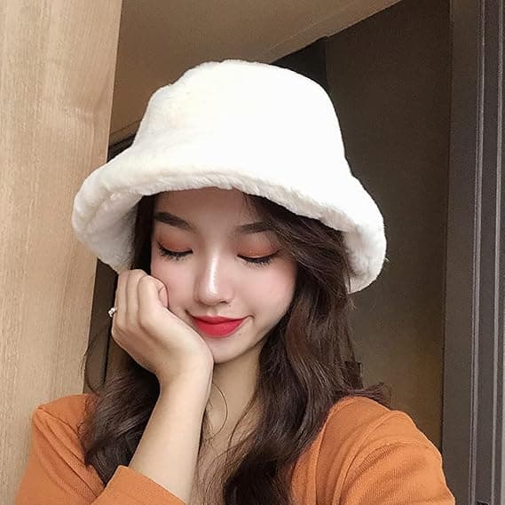 Vinterfårskind Ruskind Spandhat Fluffy Fuzzy Varm Hat Plys Fisk