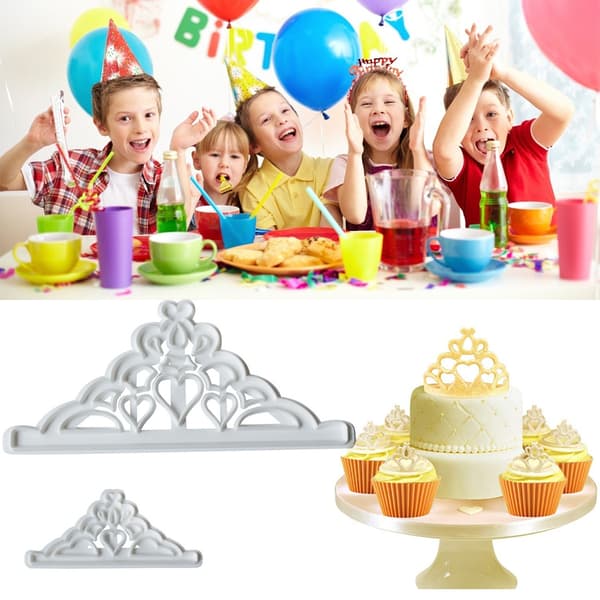 2 stk. kronekageforme sæt cupcake dekoration gumpaste form køkken bageværktøj til dejler