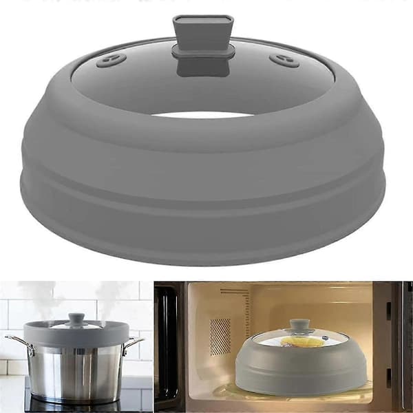 Mikrovågsskydd i glas för mat, vikbart mikrovågsskydd 27 cm