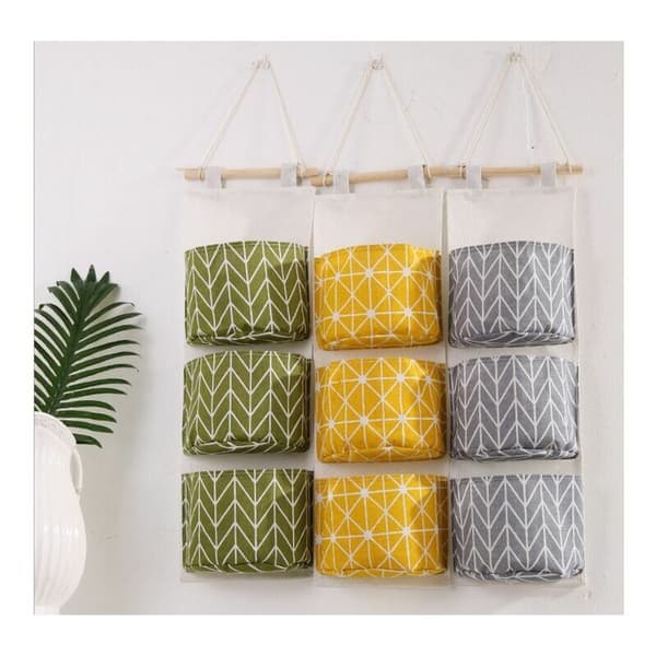 3-pack förvaringsväska, bomullsväska, hängväska, diverseväska, tygväska 20 x 60 cm