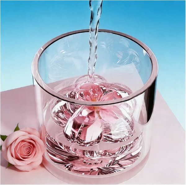Ice Cube Tray - Cherry Blossom Ice Cube Molds with Lid, 2 Cavities Non-Stick Reusable Ice Maker Mold Quick Release Large Ice Mold