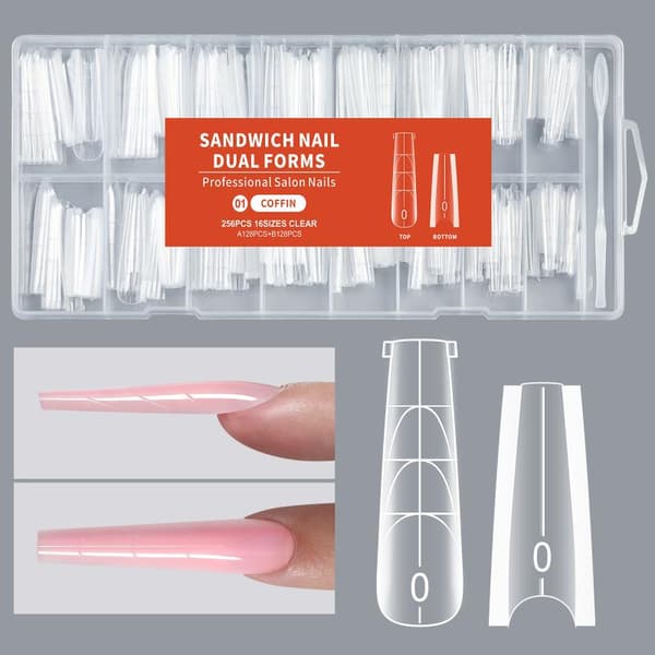Sandwich Nails Dual Forms - 256 stk lange kistenegleforme til Q 3
