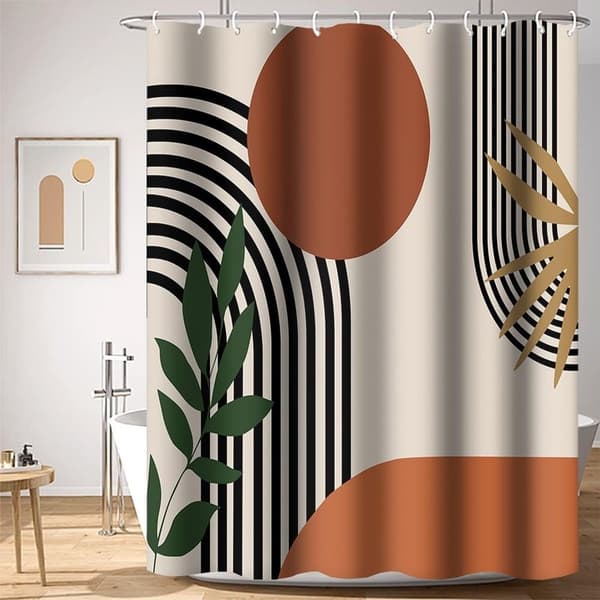 Bohemsk abstrakt dusjforheng, anti-mugg antibakteriell, vaskbar polyester, 180x200cm