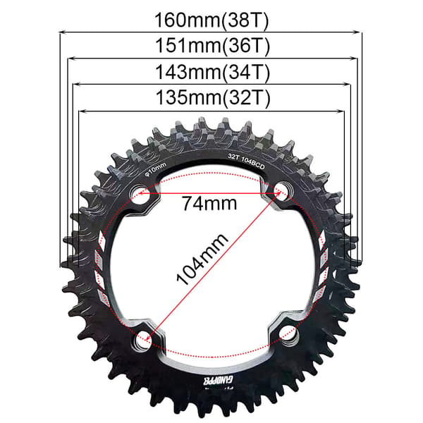 170mm Square Taper Crankset with 32T Narrow Wide Chainring