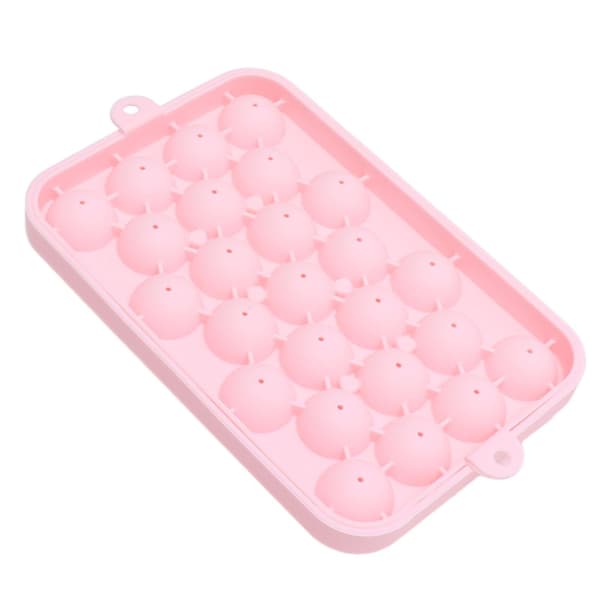 Isform, 25 gitter Let at frigive silikone isboldform Mini rund isboldform med låg (pink) A