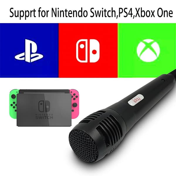 USB-kablet mikrofon Karaoke-mikrofon for Nintendo Switch Wii PS4 Xbox PC Datamaskin Kondensatoropptaksmikrofon Ultrabred