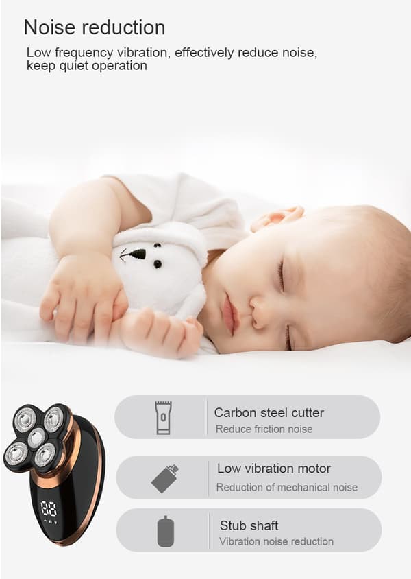 Fem hoder multifunksjonell elektrisk barbermaskin smart batteriindikator F