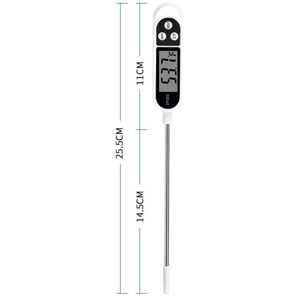 2-pack Kökstermometrar, digital termometer med lång sond, snabbläsande matlagningstermometer, köttermometer för norr, kött, olja