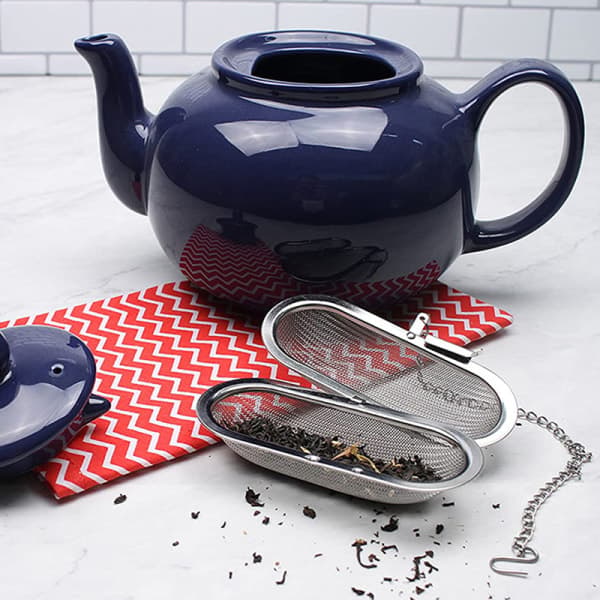 Te-infuser i rustfrit stål, krydderisigte til løse urter, tekande, te-si