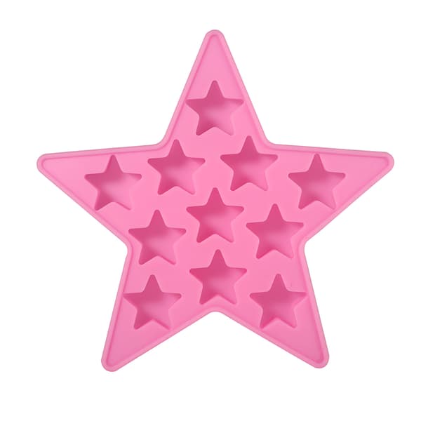 Femstjernet cool silikoneisbitform til klub, bar, fest (pink)