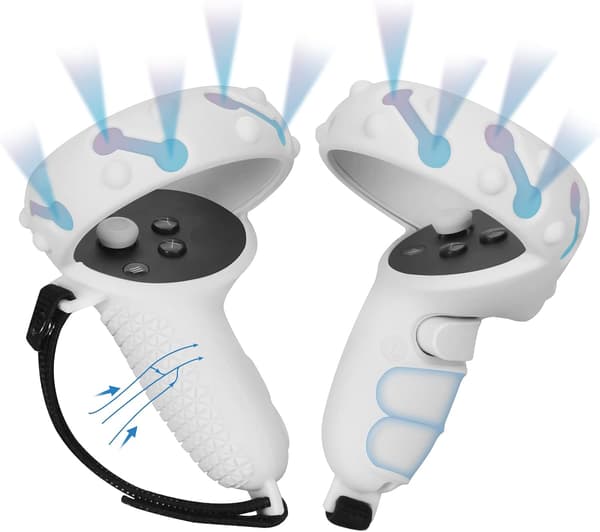 (Vit) Oculus Quest 2 Touch Controller Full Silikon Beskyttende