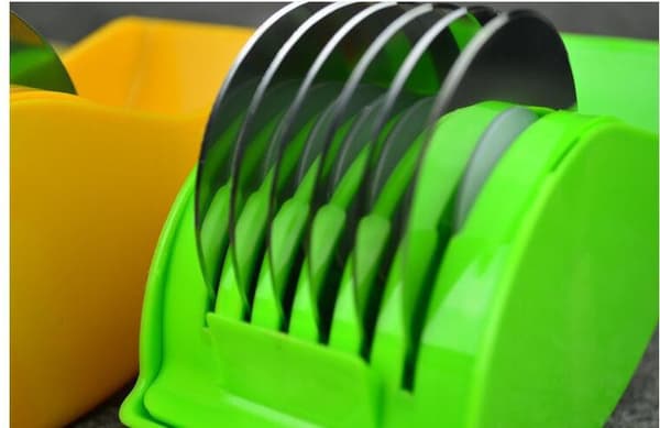 Gul 1 stk rustfrit stål rustfri roterende skiver hakker grøntsag