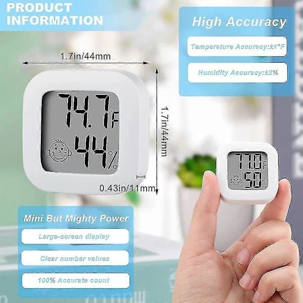[EN] 6 Pieces Hygrometers Humidity Sensor Indoor Thermometer High Accuracy Temperature And Humidity