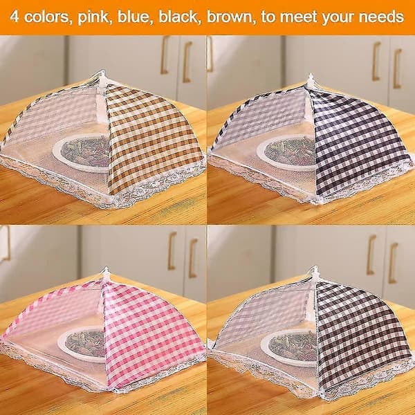 4-pack Mattskydd 30 cm Pop-up Mesh Mattskydd Tält Återanvändbara och Hopfällbara Paraplyskydd Skärmar Nät Utomhus Picknick Mattskydd Mat Flugnät_yux