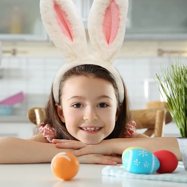 Rabbit Ear Headband - White and Pink - Costume Accessory