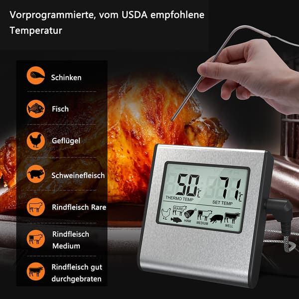 Digitalt stegetermometer ovntermometer kødtermometer