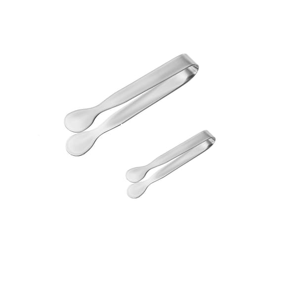 2-pakke Mini Tang Sukker Tang Is Tang Rustfritt Stål Små Serveringstang