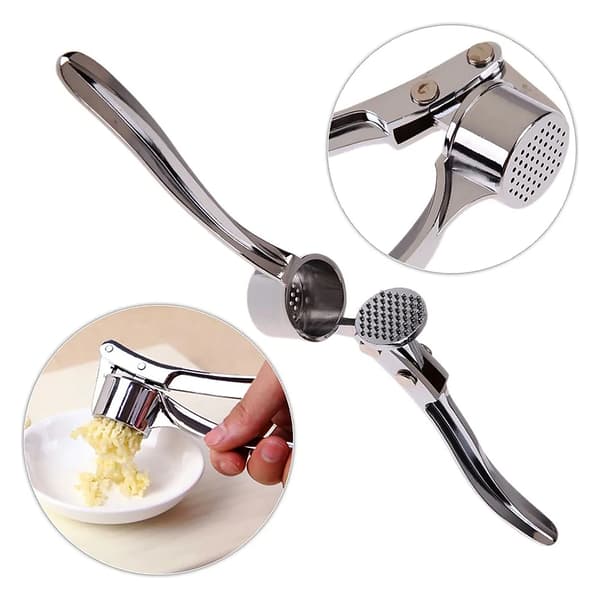Hvidløgspresser i rustfrit stål, knuser, køkkenredskab, grøntsagspresser