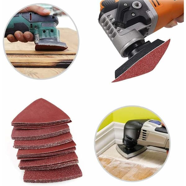 Sanding Paper for Sander, Triangular Sanding Sheets, 80 x 80 x 80 mm, Grit 60/80/100/120/240, for Sander, 55 pcs