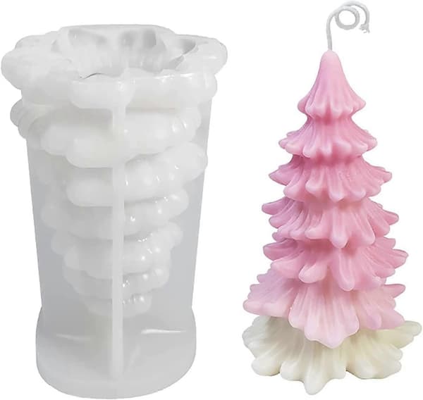 3D Christmas Tree Candle Mold Silicone DIY Cake Soap Handmade Gift