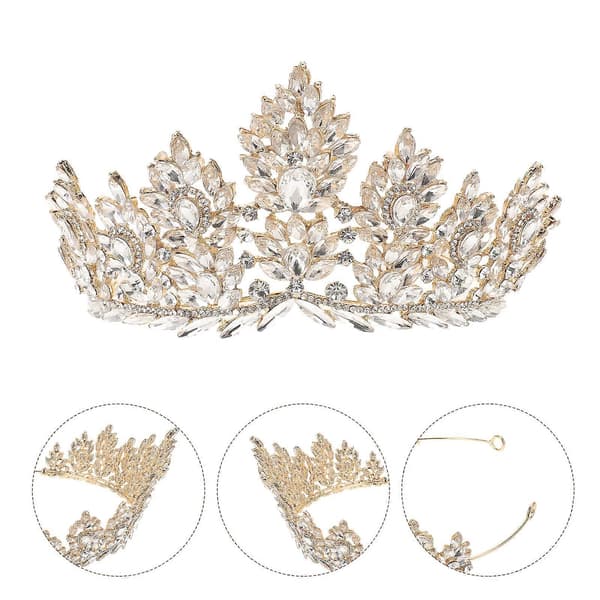 Barok bryllupskrone brudehoved tiara rhinsten til kvinder