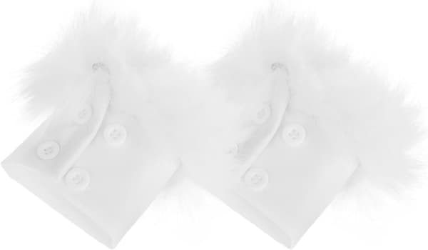 fluffy arm warmers for women's 1 pair from plush white -