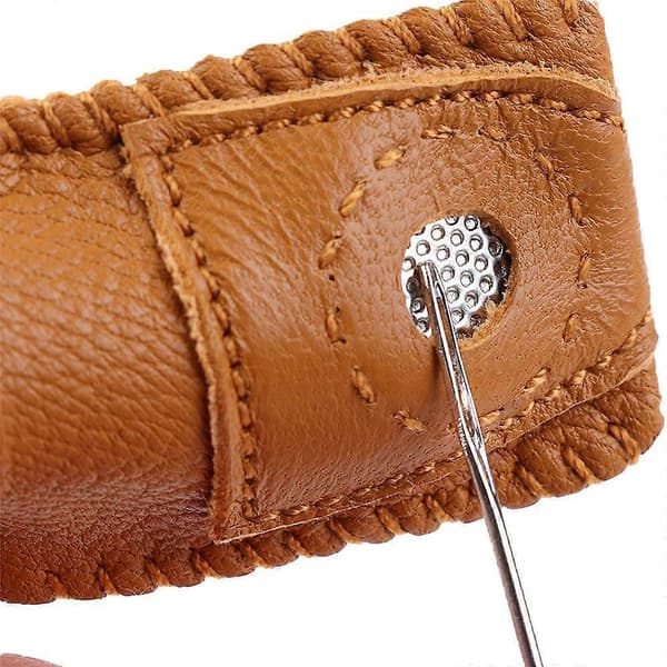 6-pack Sewing Leather Thimble Finger Protector Tool for Knitting Quilting, Pin Cushions, Needles Partner