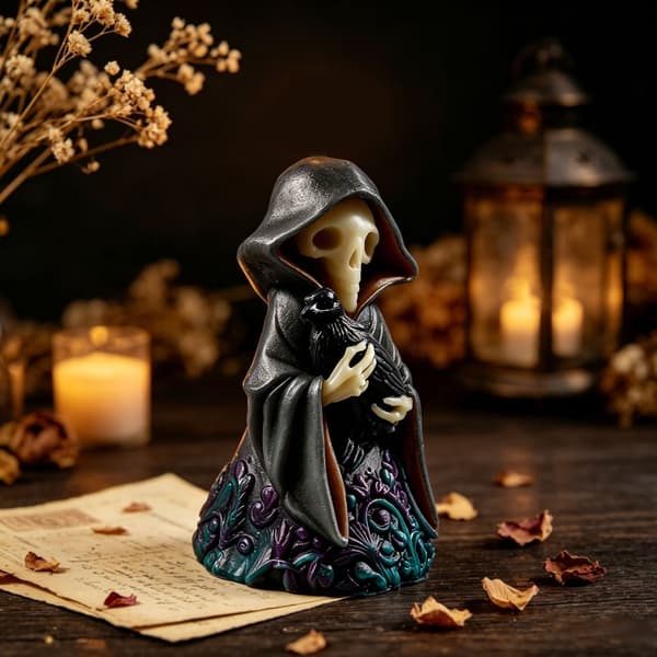 DIY Gothic Silicone Mold Set With Skulls Ghosts Crows Candle Art
