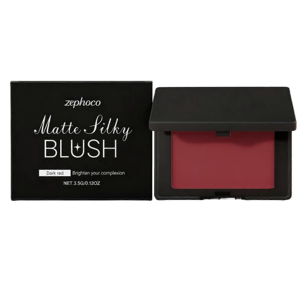 Zephocos Dark Red Matte Smooth Blush Is Easy To Blend And Smudge-Proof, Creating A Mood-Setting Makeup Look That Is Versatile For Daily Use