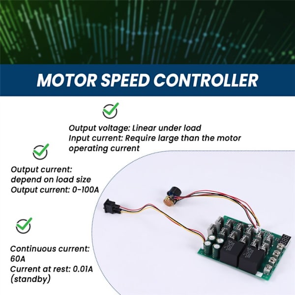 DC 10-55V 12V 24V 36V 48V 55V 100A PWM Motor Speed Controller HHO Remote Control Reverse Switch with LED Display