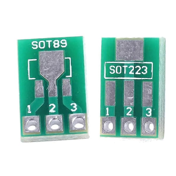 100 stk SOT89 SOT223 til DIP PCB overføringskort Pin-adapterplate dobbeltsidig 1,5 mm 2,3 mm til 2,54 mm