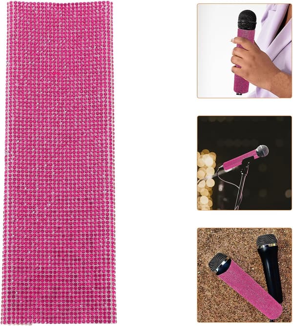 mikrofon rhinestone deksel for håndmikrofon som dekorativt etui -