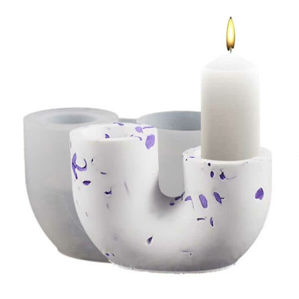Lysform DIY Stearinlys Holder U-Form hvit white