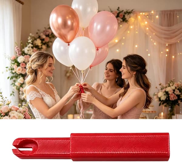 Ballonknude, universal, genanvendelig, ergonomisk, rød - Rot