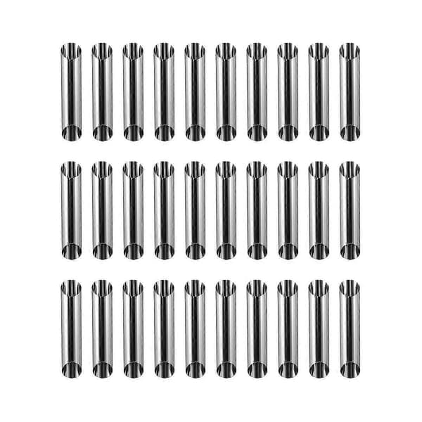 30 stk Cannoli Rør Forme Sæt Rustfrit Stål Non-stick Flødehorn Danske Bageforme Til Skaller Cr (FMY) Sølv Silver