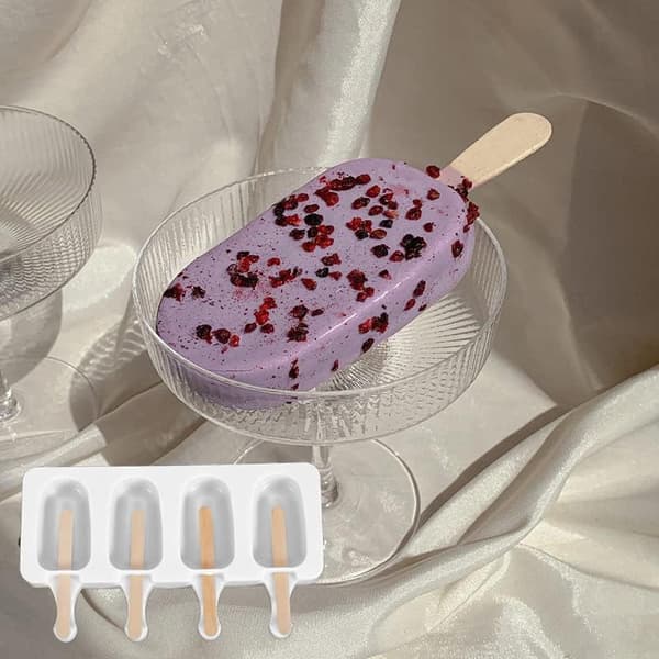 Ovale ispindeforme - 2 stk. ispindeforme med låg ispindeforme - Frossen chokolade (100 pinde)