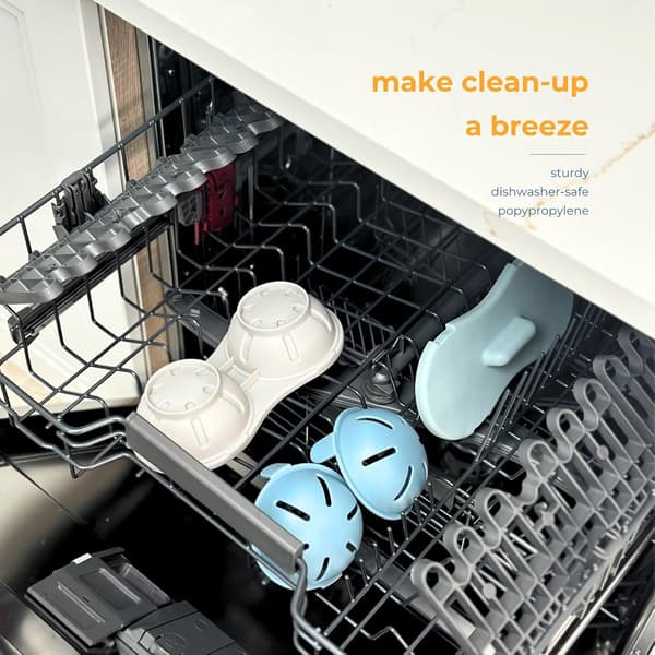 Microwave Egg Cooker 2 BPA-Free Dishwasher Safe Egg Cookers, Non-stick Egg Microwave, 1 Min Fast Egg Cooker for Microwave Boiled