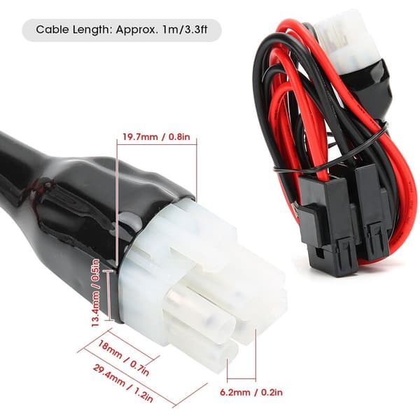 1m/3,3ft bilradioströmkabel kortbølge passer til Yaesu FT-857D FT-897D