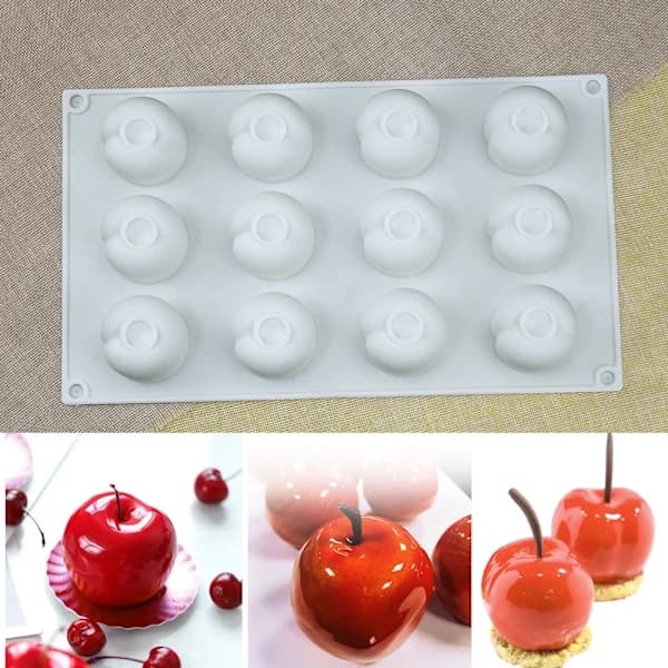 12 kirsebær frugtkage mousse silikoneform DIY simuleringsfrugt ba