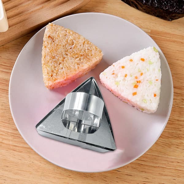 2 st Rostfritt Stål Onigiri Form Triangel Sushi Maker Sushi Press Form Japanska Risbollar