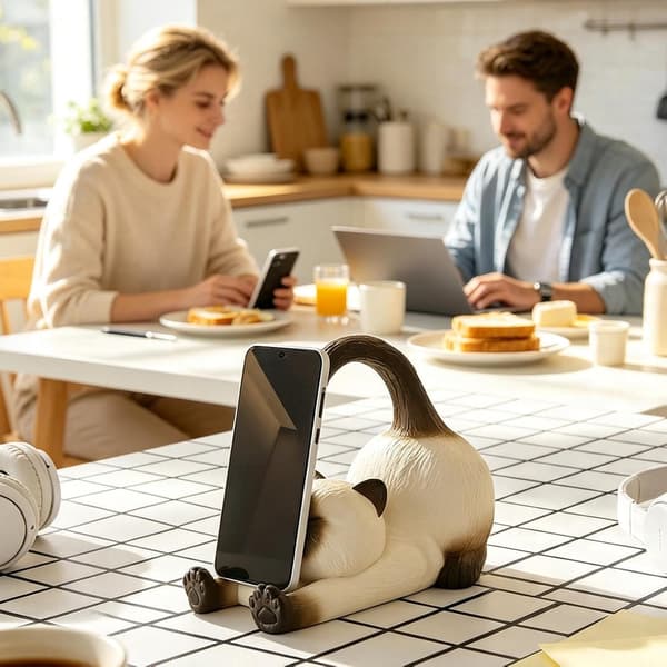 Bordstativ til mobiltelefon pladsbesparende dyrefigur smartphone -