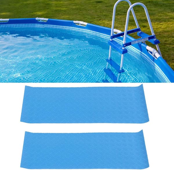 Pool Ladder Mat, Blue, 60 X 24 X 0.1 Cm, Pool Ladder Protective Mat With Non-Slip Texture