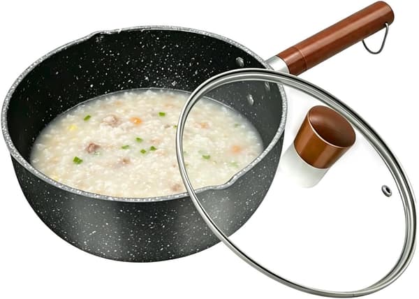 non-stick-Saucentopf with cover, grip from iron, leakproof -