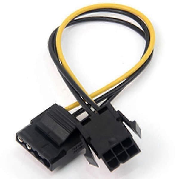 10 stk Molex til PCI-E strømadapter IDE 4Pin 4-benet hun til 6-benet hun 6Pin grafikkort gul sort SZRH_cdb1