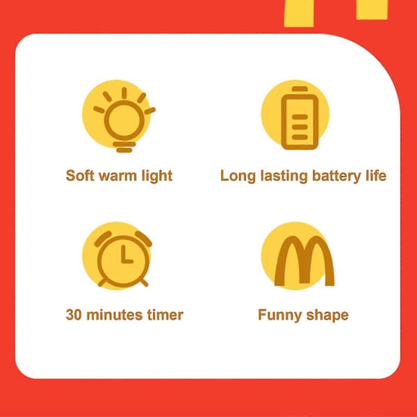 Creative LED McDonald's Night Light Rechargeable M Letter Bedside Lamp Gift