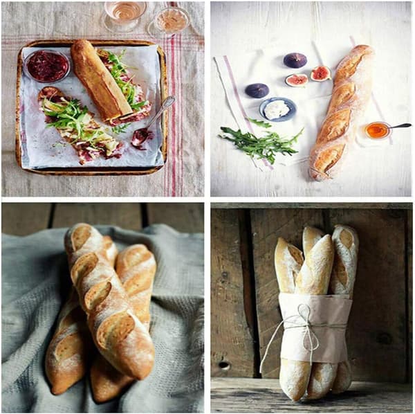 Bakeplate mold for 3 baguettes, black French bread mold