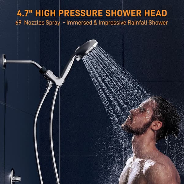 Suihkupää käsisuihkulla - 9 tilaa + Jet Power Wash 4.7 \" sade