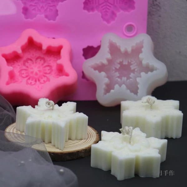 Ljusform ljusformar DIY silikonform stearinljus 3D snöflinga