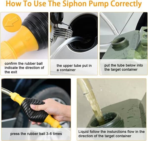 Siphon Pump - AIMOONSA - Siphon 20mm 2m - PVC Hose 2m - Flow 10 L/min - Rubber Ball