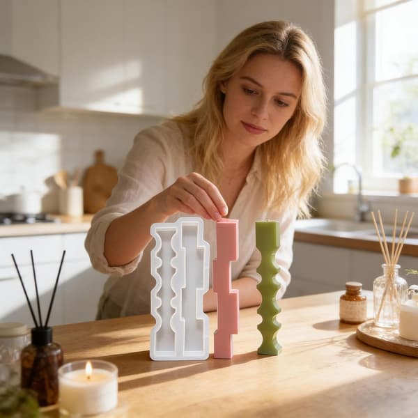 Stearinlysform Säulenform med Langwellen-design og Entformen 2 - 2